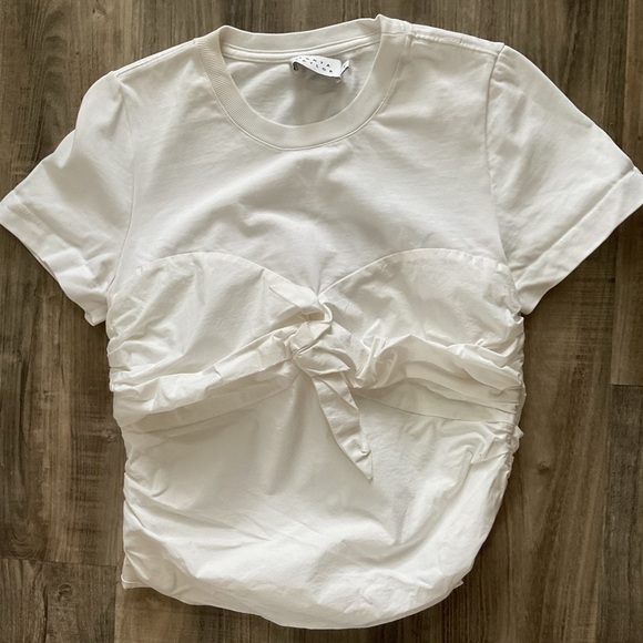 Tanya Taylor Parker gathered mixed media top size small - Picture 3 of 6